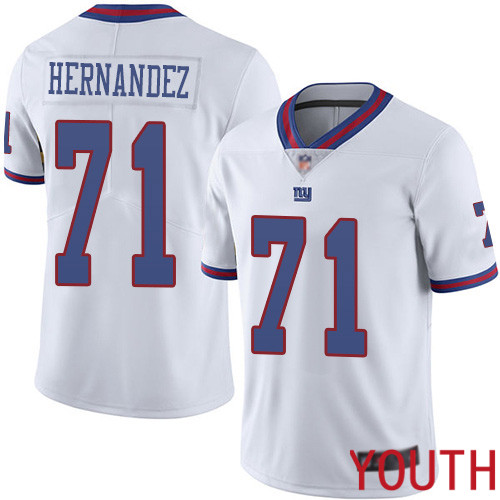 Youth New York Giants 71 Will Hernandez Limited White Rush Vapor Untouchable Football NFL Jersey